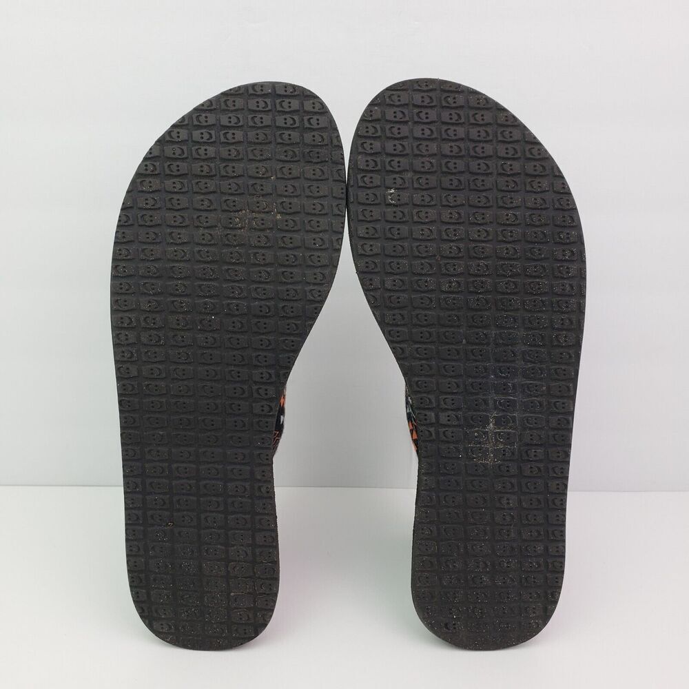 Sanuk Yoga Sling Womens Size 8 Black Orange Aztec Comfort Casual Flat Sandals - Picture 8 of 12